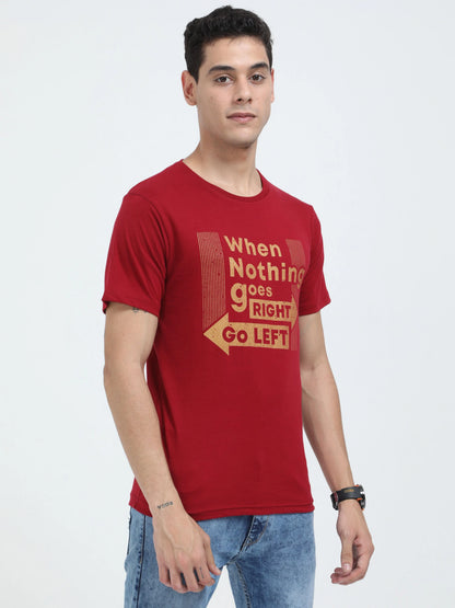 Fleximaa Men's Cotton Printed Round Neck Half Sleeve T-Shirt - fleximaa-so