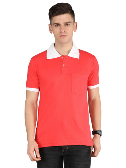 Fleximaa Men's Cotton Plain Polo Neck Half Sleeve T-Shirt - fleximaa-so