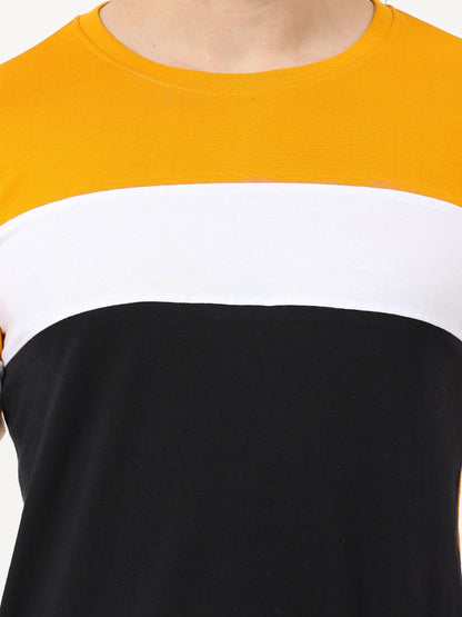 Fleximaa Men's Cotton Round Neck Color Block Full Sleeve T-Shirt - fleximaa-so