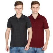 Charcoal Melange & Maroon