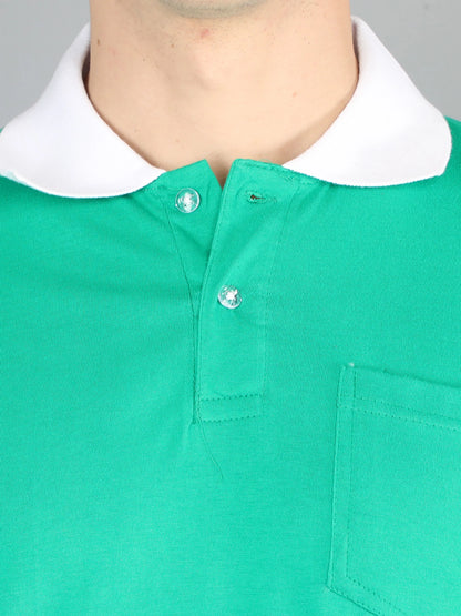 Fleximaa Men's Cotton Plain Polo Neck Half Sleeve T-Shirt - fleximaa-so