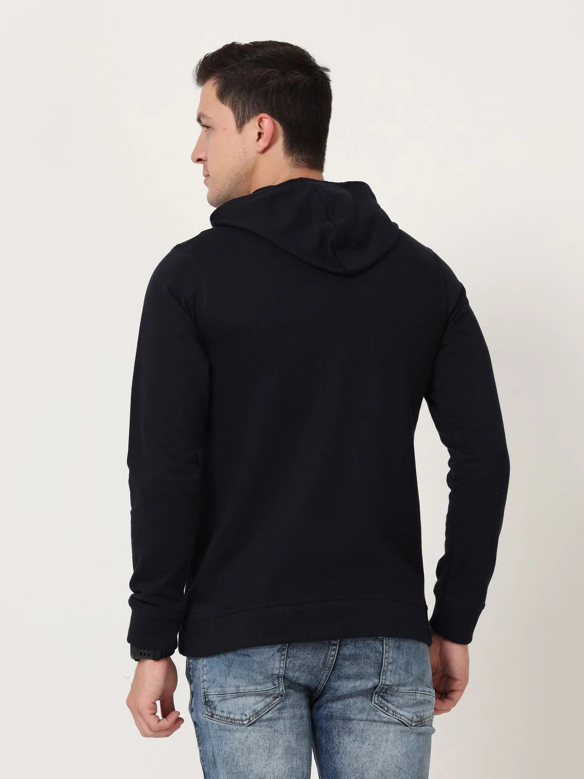 Fleximaa Men's Cotton Hooded Neck Plain Sweatshirt/Hoodies