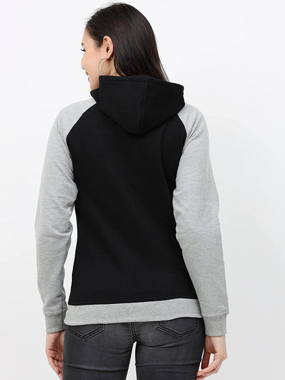FLEXIMAA Women's Cotton Color Block Raglan Full Sleeve Sweatshirt/Hoodies - fleximaa-so