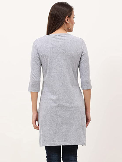Fleximaa Womens Cotton Printed 3/4 Sleeve Long Top With Slit Pack of 2 - fleximaa-so