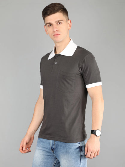 Fleximaa Men's Cotton Plain Polo Neck Half Sleeve T-Shirt - fleximaa-so