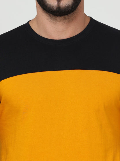 Fleximaa Men's Cotton Round Neck Color Block Full Sleeve T-Shirt - fleximaa-so