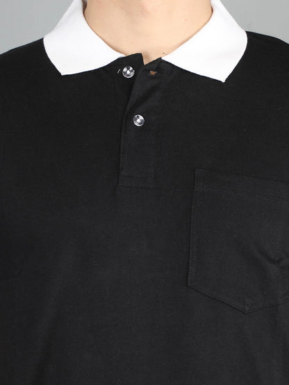 Fleximaa Men's Cotton Plain Polo Neck Half Sleeve T-Shirt - fleximaa-so