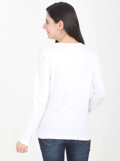 Fleximaa Women's Cotton Plain Round Neck Full Sleeve T-Shirt (Pack of 3) - Fleximaa