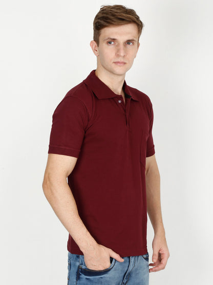 Fleximaa Men's Cotton Plain Polo Neck Half Sleeve T-Shirt - fleximaa-so
