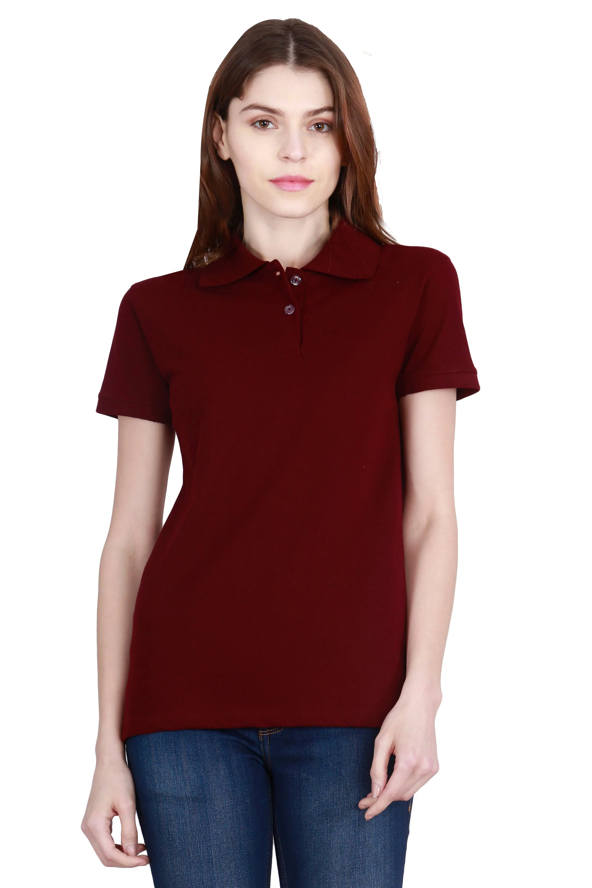 Women's Cotton Plain Polo Neck T-Shirt1
