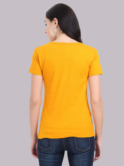 Fleximaa Women's Cotton Plain V Neck Half Sleeve T-Shirt - fleximaa-so