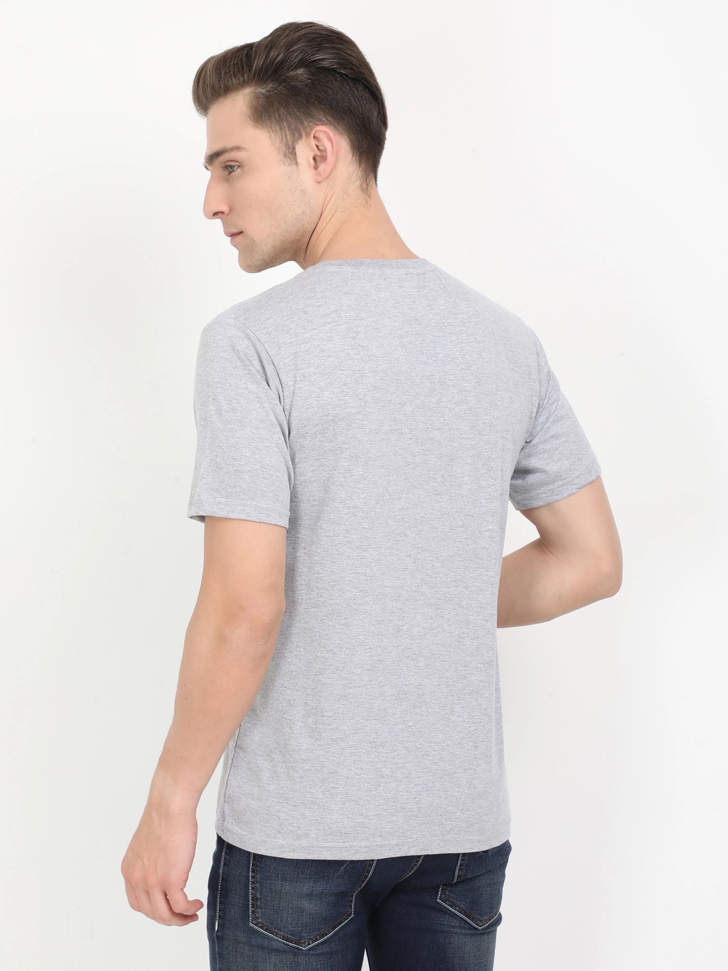 Fleximaa Men's Cotton Plain Round Neck Half Sleeve T-Shirt - fleximaa-so
