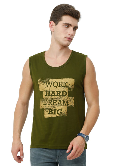 Fleximaa Men's Cotton Printed Sleeveless T-Shirt - fleximaa-so