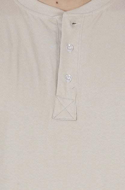 Men's Cotton Plain Henley Neck T-Shirt