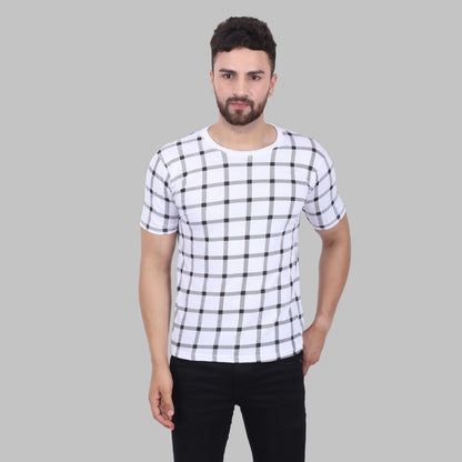 Men's Cotton Printed Round Neck Half Sleeve T-Shirt