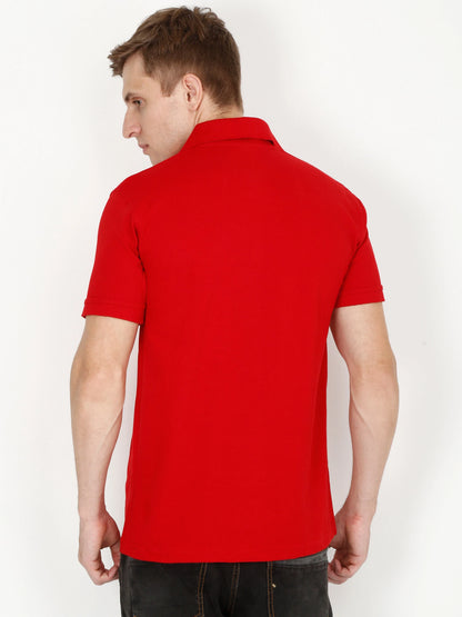 Fleximaa Men's Cotton Plain Polo Neck Half Sleeve T-Shirt - fleximaa-so