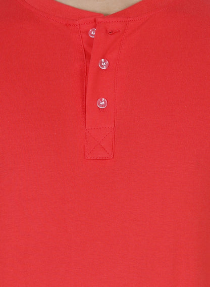 Men's Cotton Plain Henley Neck T-Shirt