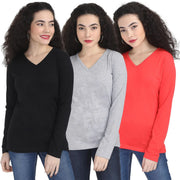 Black, Grey Melange & Coral Red