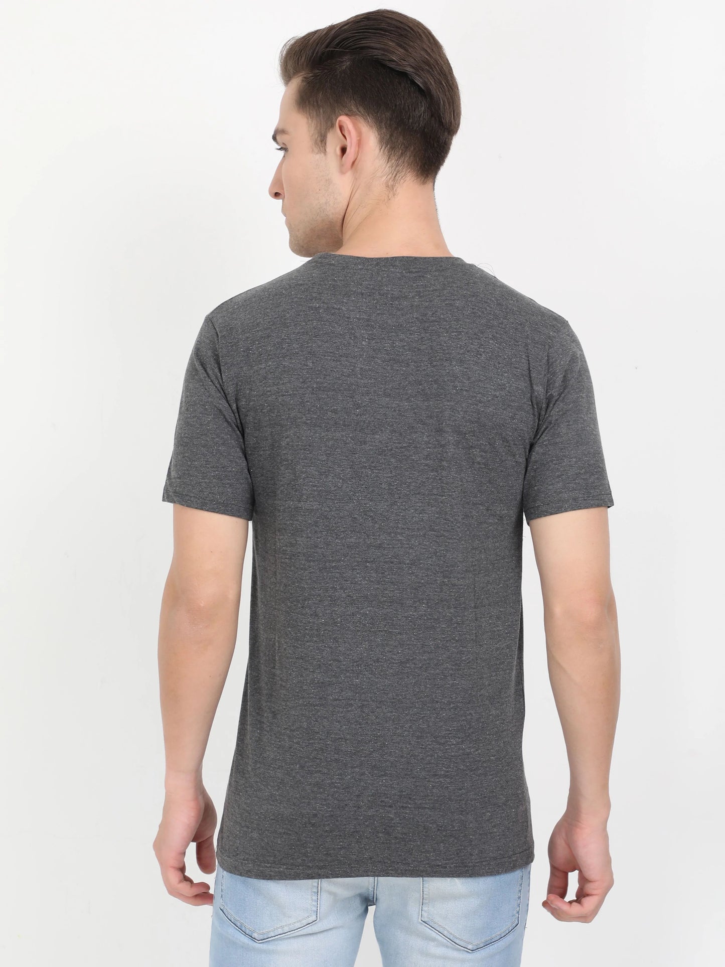 Fleximaa Men's Cotton Plain Round Neck Half Sleeve T-Shirt - fleximaa-so