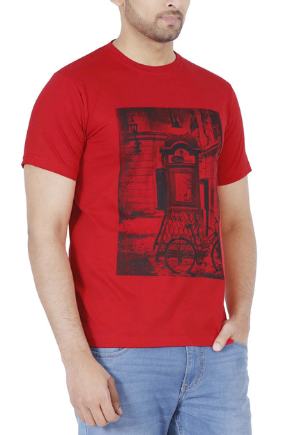 Fleximaa Men's Cotton Printed Round Neck Half Sleeve T-Shirt - fleximaa-so