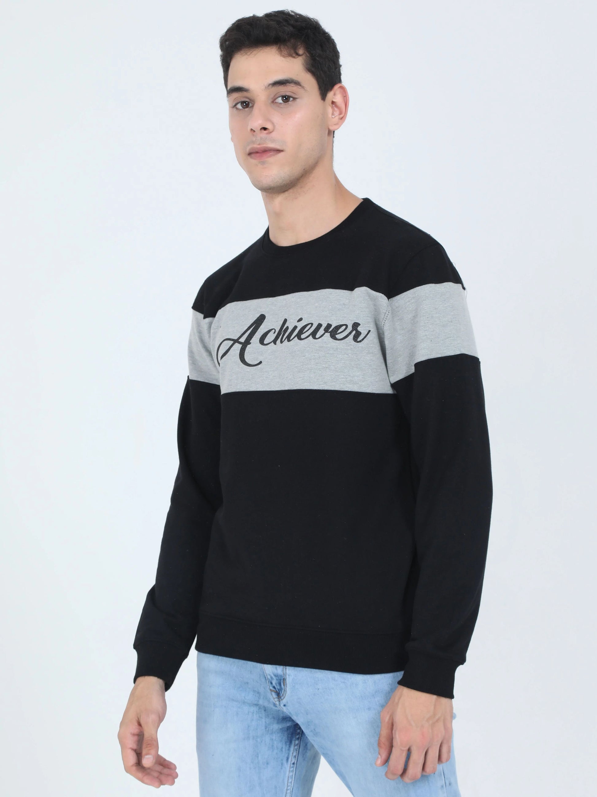 Fleximaa Men's Cotton Printed Color Block Sweatshirt - fleximaa-so