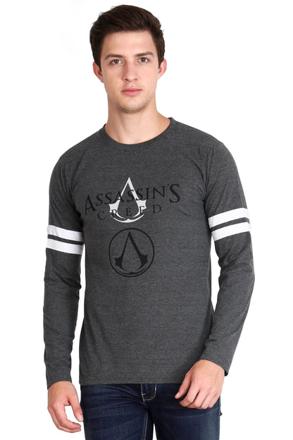 Men's Cotton Printed Round Neck Full Sleeve T-Shirt