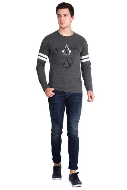 Men's Cotton Printed Round Neck Full Sleeve T-Shirt
