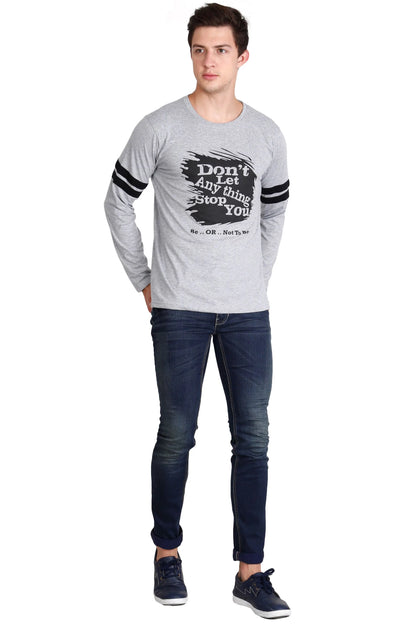 Men's Cotton Printed Round Neck Full Sleeve T-Shirt