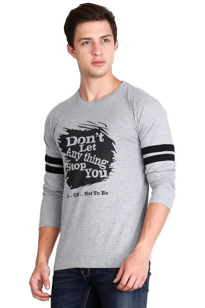 Men's Cotton Printed Round Neck Full Sleeve T-Shirt