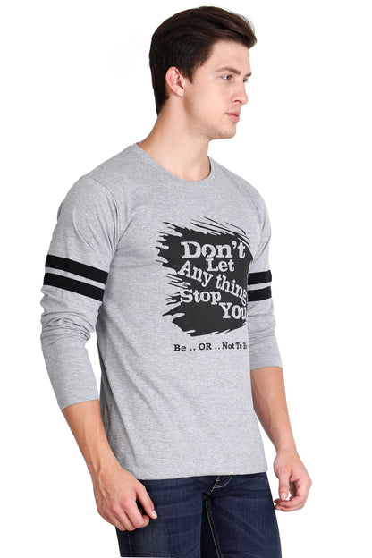Men's Cotton Printed Round Neck Full Sleeve T-Shirt