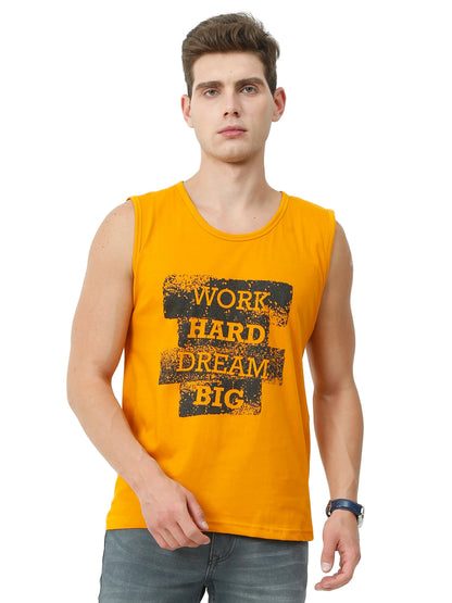 Fleximaa Men's Cotton Printed Sleeveless T-Shirt - fleximaa-so