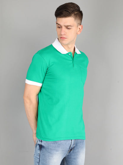 Fleximaa Men's Cotton Plain Polo Neck Half Sleeve T-Shirt - fleximaa-so
