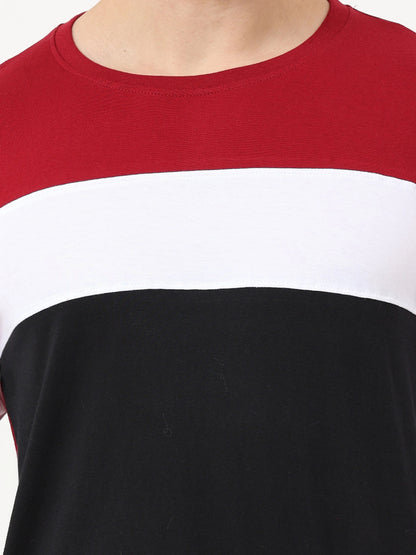 Fleximaa Men's Cotton Round Neck Color Block Full Sleeve T-Shirt - fleximaa-so