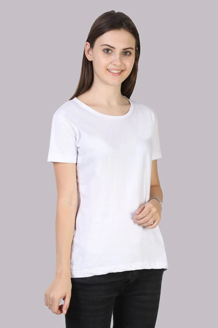 Fleximaa Women's Cotton Plain Round Neck Half Sleeve T-Shirt-2 - fleximaa-so
