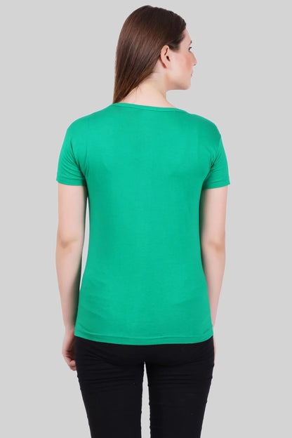Fleximaa Women's Cotton Plain V Neck Half Sleeve T-Shirt - fleximaa-so