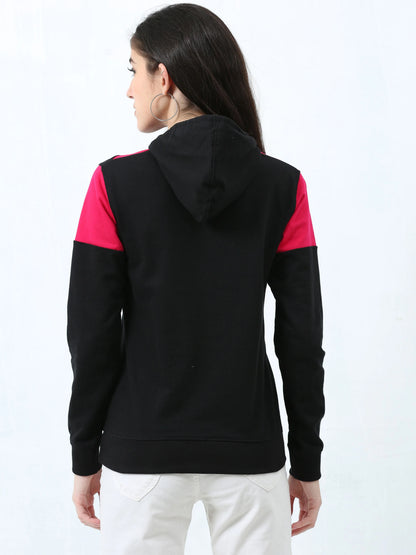 Fleximaa Womens Cotton Color Block Greyblack Sweatshirt Hoodies 3XL Size - fleximaa-so