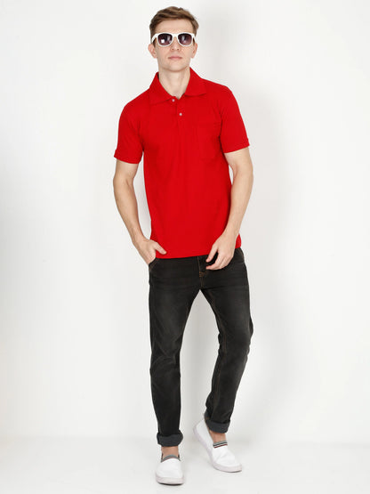 Fleximaa Men's Cotton Plain Polo Neck Half Sleeve T-Shirt - fleximaa-so