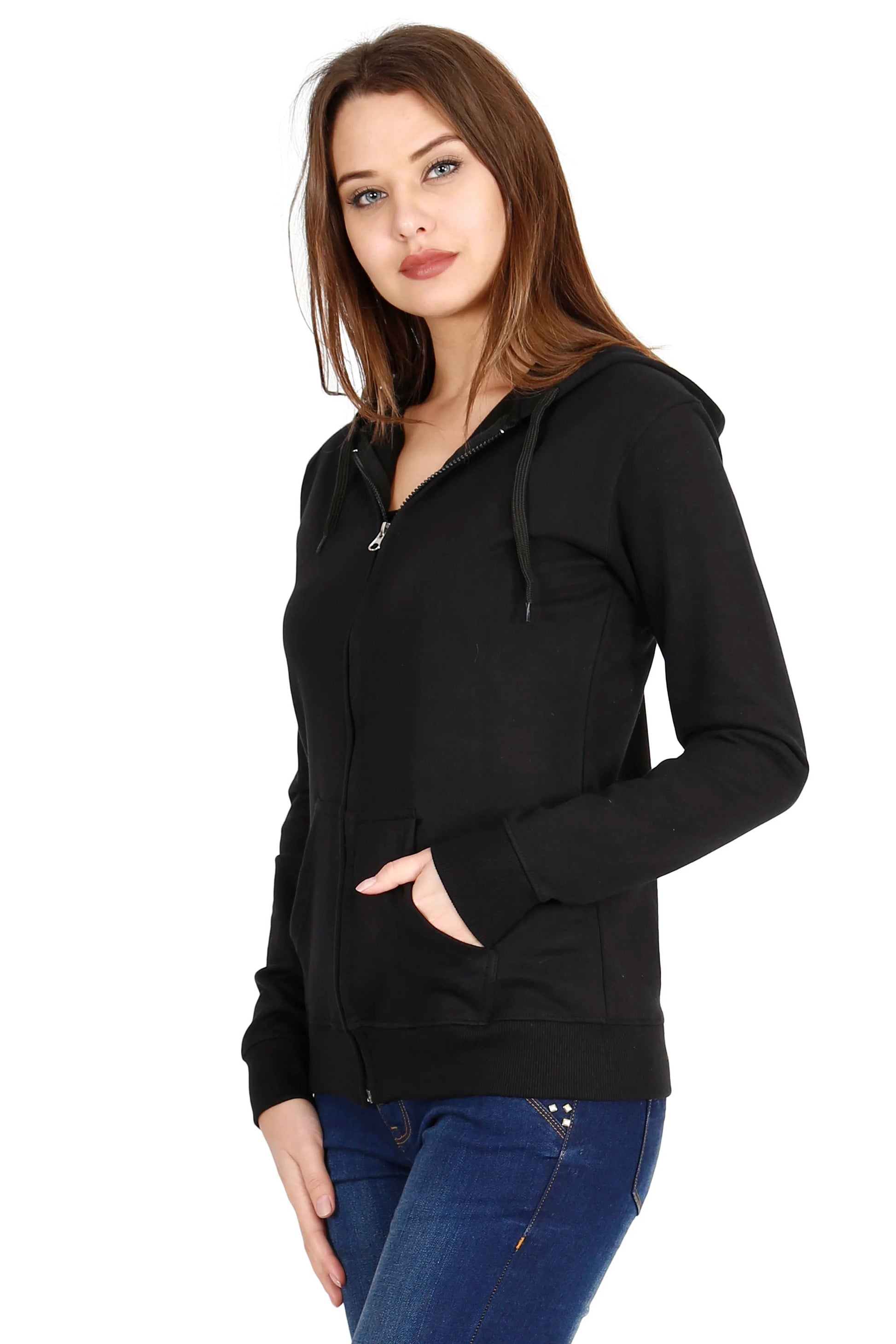 Fleximaa Women's Cotton Plain Full Sleeve Hoodies/Sweatshirt - fleximaa-so