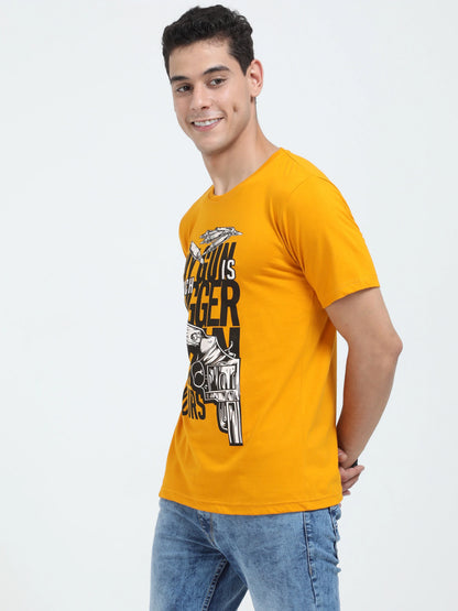 Fleximaa Men's Cotton Printed Round Neck Half Sleeve T-Shirt - fleximaa-so