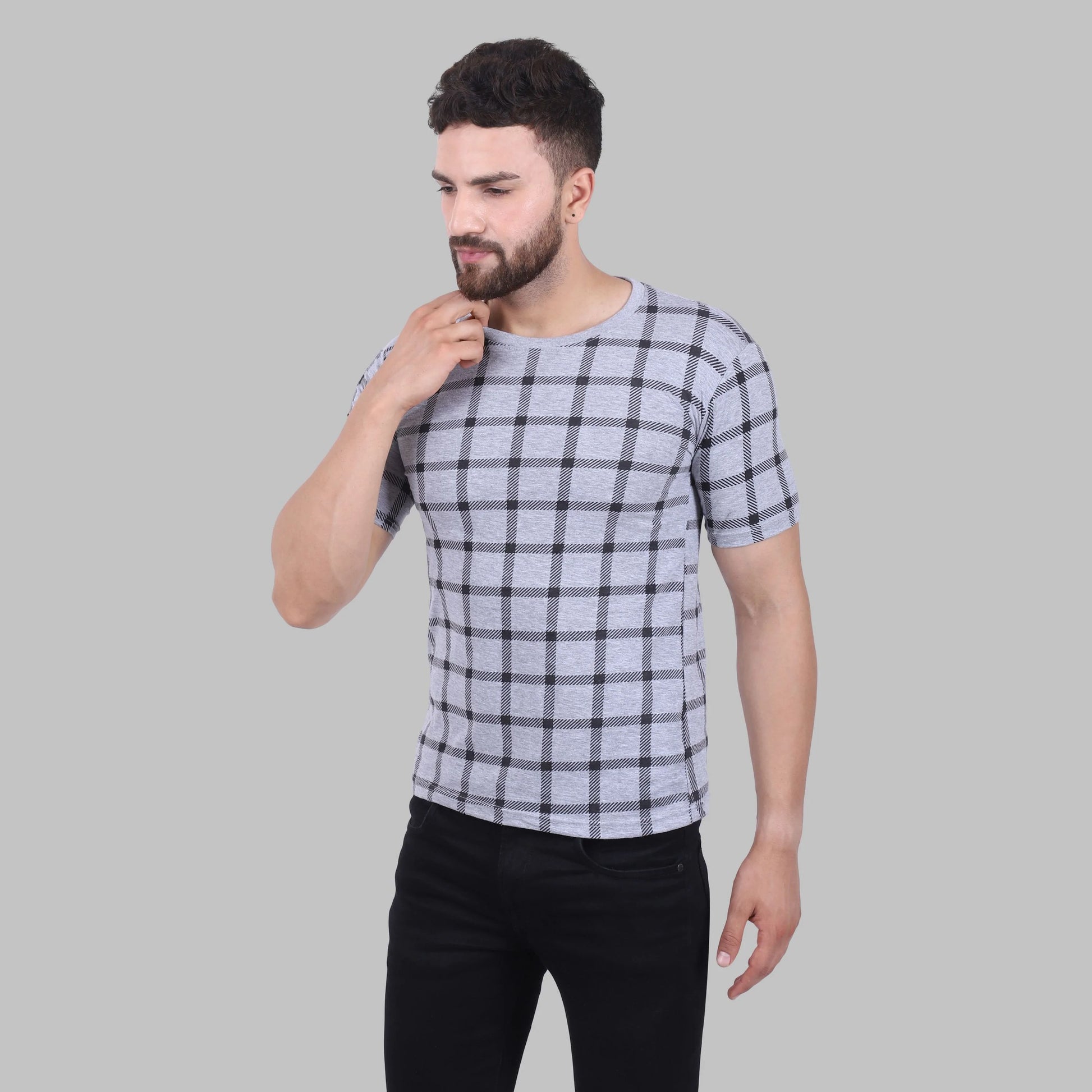 Fleximaa Men's Cotton Printed Round Neck Half Sleeve T-Shirt - fleximaa-so