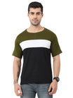 Fleximaa Men's Cotton Round Neck Color Block Half Sleeve T-Shirt - fleximaa-so