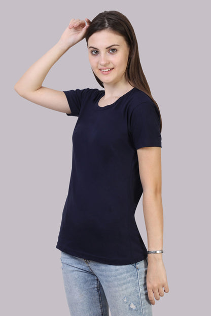 Fleximaa Women's Cotton Plain Round Neck Half Sleeve T-Shirt - fleximaa-so