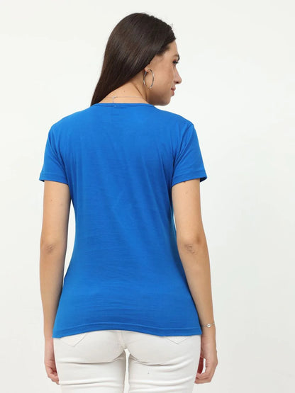 Fleximaa Women's Cotton Plain Round Neck Half Sleeve T-Shirt-2 - fleximaa-so