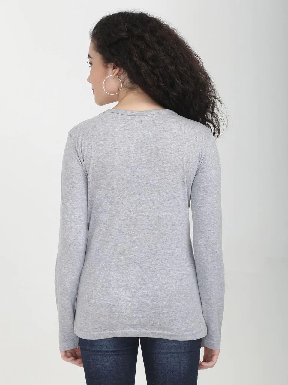 Fleximaa Women's Cotton Plain V Neck Full Sleeve T-Shirt (Pack of 2) - Fleximaa