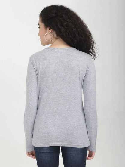 Fleximaa Women's Cotton Plain V Neck Full Sleeve T-Shirt (Pack of 2) - Fleximaa