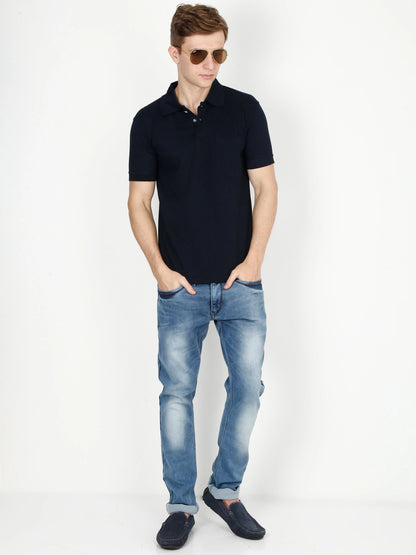 Fleximaa Men's Cotton Plain Polo Neck Half Sleeve T-Shirt - fleximaa-so