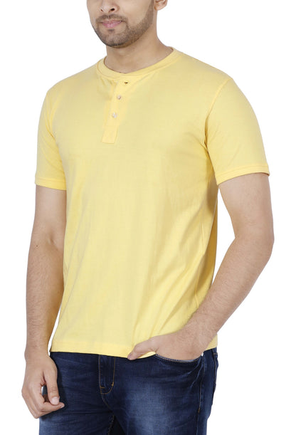Men's Cotton Plain Henley Neck T-Shirt