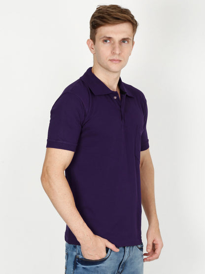 Fleximaa Men's Cotton Plain Polo Neck Half Sleeve T-Shirt - fleximaa-so