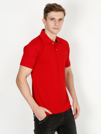 Fleximaa Men's Cotton Plain Polo Neck Half Sleeve T-Shirt - fleximaa-so