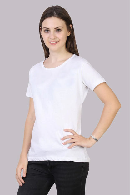 Fleximaa Women's Cotton Plain Round Neck Half Sleeve T-Shirt-2 - fleximaa-so